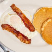 #5. Silver Dollar Special Breakfast Special · 2 Silver Dollar Pancakes - 2 Eggs - 2  Bacon or 2 Sausage - Hot Coffee or Tea.