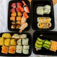 Party Tray · Regular Sushi, Roll Mixed (20 pcs), and Nigiri Sushi (15 pcs).