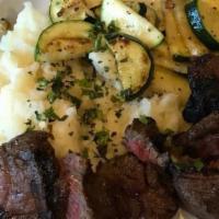 Hanger Steak · Gluten free. Jersey Shore fries, Chimichurri, Vegetable.