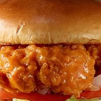 Buffalo Chicken Sandwich · Hand-Battered Crispy Tenders, Buffalo-Sauced! Add Crumbled Blue Cheese, Ranch or Blue Cheese...