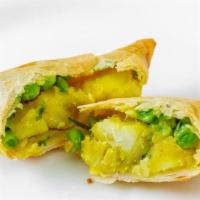 Samosa Delectable (Veggie) Box  · 4 Spicy/Mild Potatoes and Peas Samosas cooked in a mixture of secret spices, fresh onions, p...