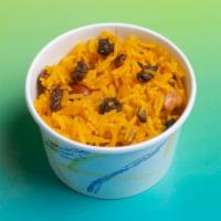 Sweet Zarda Rice · Vegan. This is a sweet rice perfumed with orange/lemon essence and chock full of cashews, al...