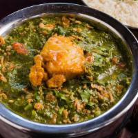 Murgh Saag · Pureed spinach and chicken.