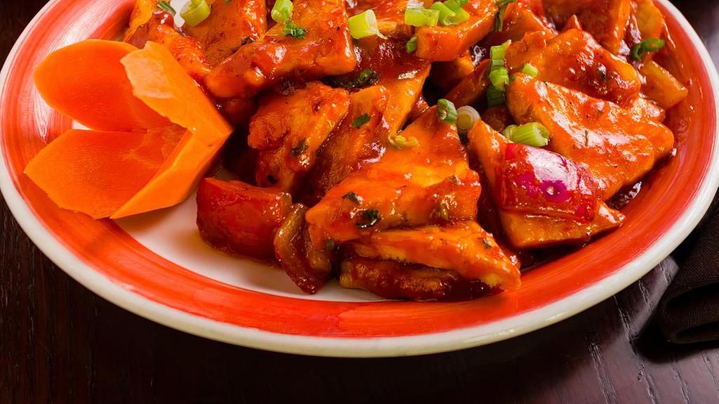 Chili Paneer (Dry) · Paneer sauteed with green chilies, soy-ginger flavor.