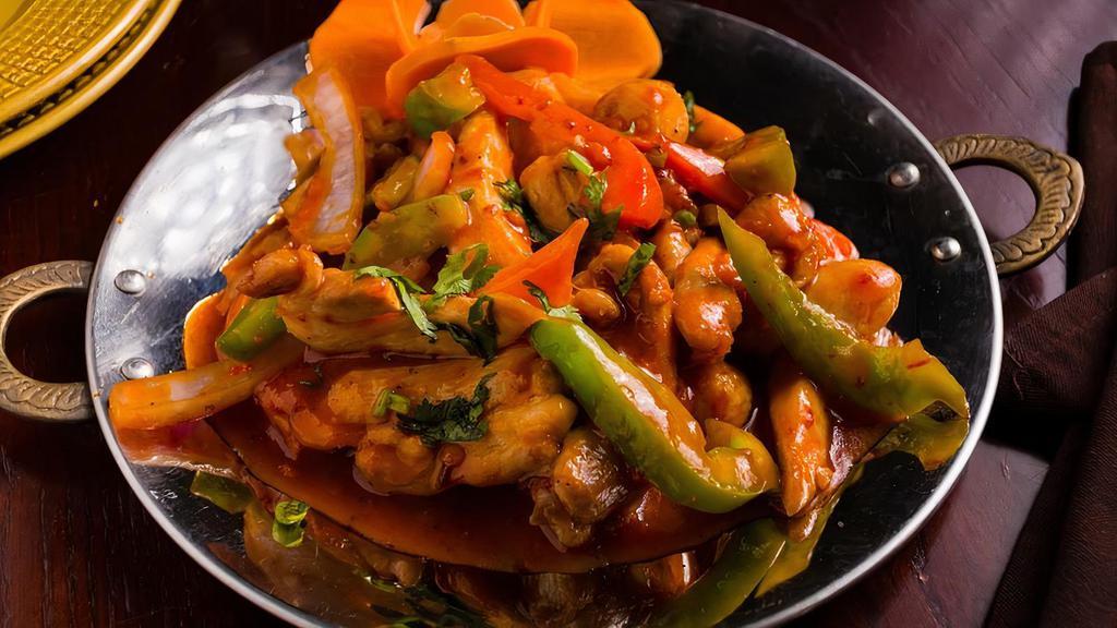 Chili Chicken Buff (Dry) · Chili chicken with bell peppers in a special Chinese sauce