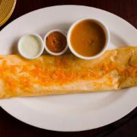 Cheese Dosa · Plain rice crepe with cheese toppings