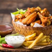 Buffalo & Honey Barbeque Wings · A delicious blend of buffalo and honey barbeque sauce on fresh wings.