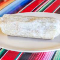 Chile Relleno Burrito · Chile Relleno with rice, beans, and salsa.