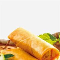 Vegetable Spring Rolls（No Meat）（3Pcs）蔬菜春卷(3个） · Cabbage, carrots and other ingredients