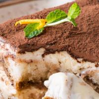 Tiramisu · A rich yet light desert of ladyfingers dipped in espresso layered with whipped cream and mas...