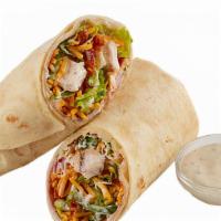 Chicken Bacon Club Wrap · This new wrap is filled with Diced grilled Chicken, Bacon, Ham, Shredded Cheddar Cheese, Let...