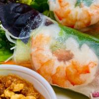 Thai Basil Soft Roll With Shrimp · Two soft wrapped spring rolls filled with rice noodles, basil, carrot, spring mix, cucumber,...