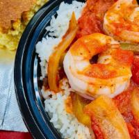 Shrimp Creole · Cajun seasoned sauce with garlic, white wine, bell pepper, onion, and celery. Fresh cooked t...
