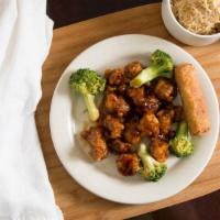 General Tso'S Chicken · Hot and spicy. Chunks of chicken sautéed with pepper, garlic and ginger brown sauce.