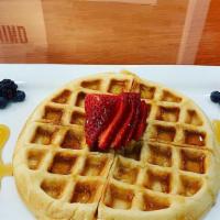 Protein Waffles · One heart-healthy protein waffle with with choice of side. 200 - 550 cal.