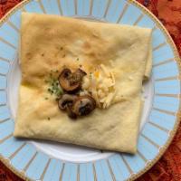 Swiss & Mushroom Crepe · Vegetarian. A vegetarians favorite, but if you want to add protein, add your own twist to th...