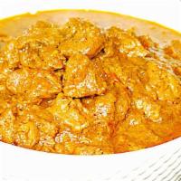 Lamb Curry · Tender pieces of lamb cooked with herbs and spices in medium gravy. Mild to medium to taste.