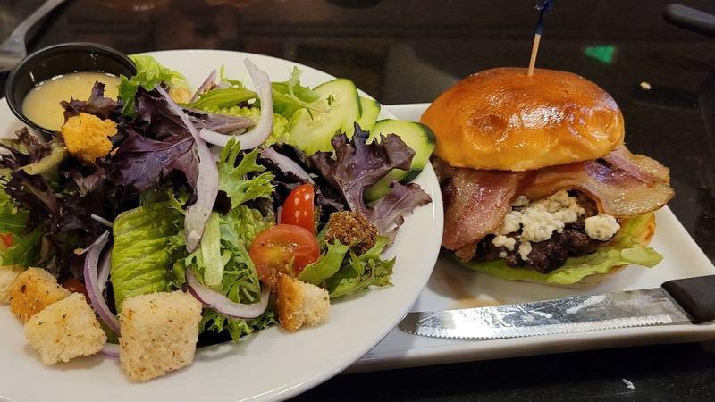 Bacon Bleu Burger · With crispy smoked bacon & bleu cheese crumbles