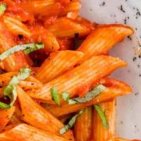 Penne Arrabbiata · Fresh peppers, parsley, extra virgin olive oil, garlic, and a pinch of Parmesan with fresh t...