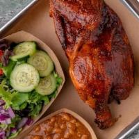 Bbq Chicken Platter · Our juicy Smoked Chicken is flavored with our Uncle Dick's Dry Rub and finished with our BBQ...