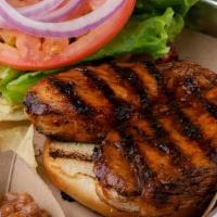 Grilled Chicken Sandwich Combo · Hand rubbed and grilled to perfection. Topped with lettuce, tomato, red onion and our BBQ Sa...