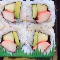 California Roll (4 Pc) · Crab, avocado, cucumber, rolled inside-out.