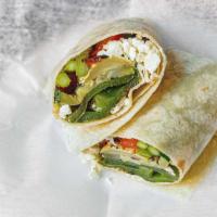 Grilled Veggie Wrap · Grilled vegetables of the day topped with feta cheese