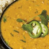 Tarka Daal (V) (Gf) · Yellow & red lentils cooked with Indian spices and finished with a tarka of onions, tomatoes...