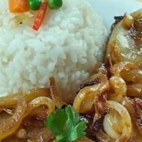 Camarones A La Plancha · Marinated shrimp cooked on grill served with rice, fried beans, small salad and two fresh to...