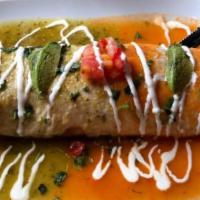 Veggie Burrito/Burrito Vegetariano .  · Flour tortilla filled with grilled veggies (mushrooms, spinach, red onions, and bell peppers...