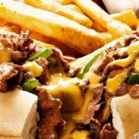 10 Inch Cheese Steak Sub  · Bmore Famous Sirloin Steak Sub , Overstuffed , melted Cheese & Topped with your choice of To...