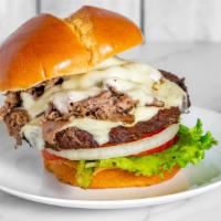1/2 Lb Midwest Style Philly Steak Burger. · 1/2 lb Cheeseburger with White American Cheese topped with Philly  Steak with Options of Sau...