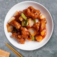 S&S Chicken · Deep-fried breaded chicken with a side of sweet and sour sauce, mixed with bell pepper, broc...
