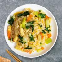 Very Veggie Fried Rice · Stir-fried rice with mixed vegetables and your choice of meat.