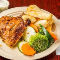 1/4 Chicken Dark · Favorite. Served with two small side orders of your choice.