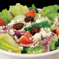 El Matador Salad · Iceberg & romaine lettuce, bell pepper, diced cucumber, black olives, cherry tomatoes, red o...