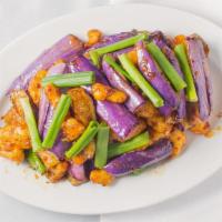 Eggplant Satay Stir Fry · Hot and spicy. Lightly battered chicken prepared with eggplant and scallion in a sweet and s...