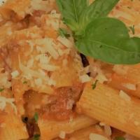 Rigatoni Bolognese · homemade meat sauce (beef) parmigiano