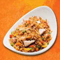Schezwan Hot Egg Fried Rice · Szechuan fried rice is hot & spicy with bursting flavors of ginger, garlic, soya sauce, frie...