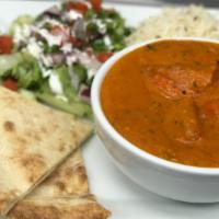 Chicken Tikka Masala Curry · Chicken breast tenders marinated in spice and yogurt, baked in a tandoor oven and cooked in ...