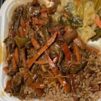 Pepper Steak (Small) · Steak cooked and caramelized in onions and sweet peppers with a dash of spices and herbs..