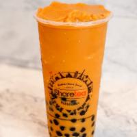 Thai Tea Ice Blended With Pearls · This drink comes with Pearls