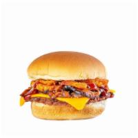 Plnt Mushroom Bacon Burger · Beyond Meat Patty, Caramelized Onion, NewFields Cheddar Cheese, Mushroom Bacon, PLNT BBQ Sau...