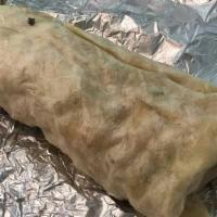 California Burrito · A giant flour tortilla filled with carne asada, golden fries guacamole, sour cream, and chee...