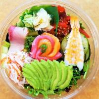 Sashimi Salad  · Spring Mixed | Creamy Sesame Dressings | Cucumber Salad | Seaweed Salad | Fukujin Zuke (Pick...