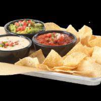 Chips & Dip Trio · HATCH QUESO / HOUSE-MADE GUACAMOLE / SALSA / HOUSE-MADE PICO DE GALLO / HOUSE-MADE TORTILLA ...