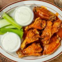 Jumbo Buffalo Wings · Includes celery and Bleu cheese or ranch dressing.