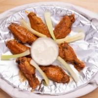 24 Piece Buffalo Wings · includes celery and blue cheese or ranch dressing
