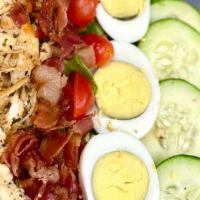 Loaded Salad · Leaf Lettuce topped with your choice of Seasoned Grilled Chicken or Steak, Bacon, Cherry Tom...