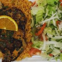 Tilapia Fillet · 7-9 0Z Fillet served with white rice and green salad .
Pick your option of flavor.
1-Gilled ...